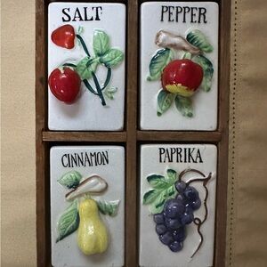 Vintage Japan Spice Rack with Fruit Design